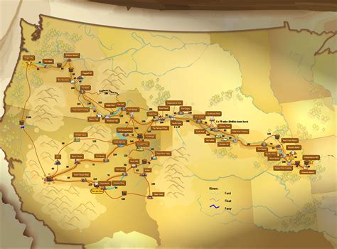 Detailed Map Of Oregon Trail