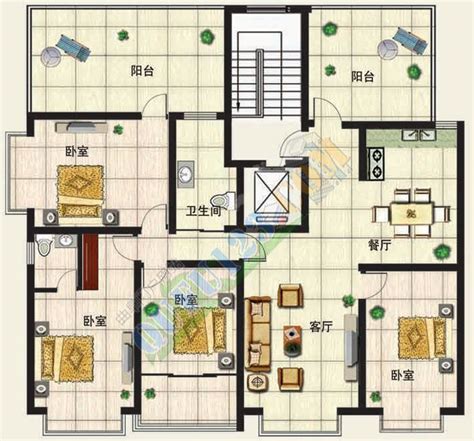 某小区三室两厅二卫建筑设计cad图，共140平方米_住宅小区_土木在线