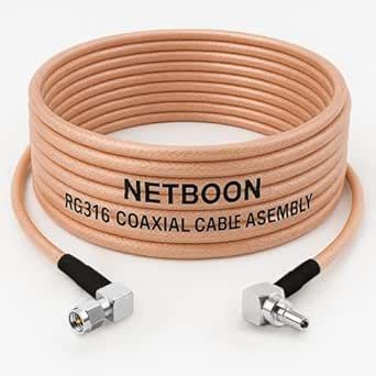 NETBOON RG316 Coaxial Cable Assembly – SMA Male Right Angle to CRC9 ...