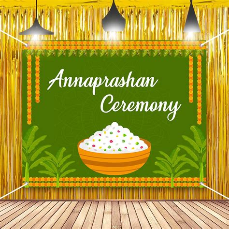 Party Propz Annaprasana Decoration Backdrop | Green Annaprashan ...