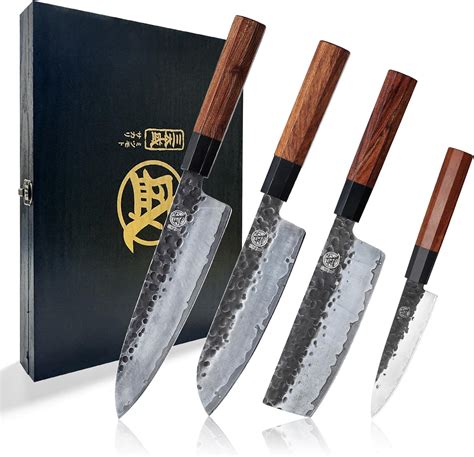 MITSUMOTO SAKARI 4PCS Kitchen Knife Set, Professional Japanaese Chef ...