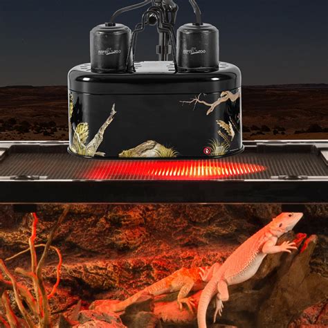 REPTIZOO Nano Dual Dome Reptile Light Fixture and 25W Reptile Heat Lamp ...