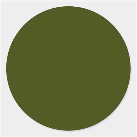 Dark olive green solid color classic round sticker | Zazzle in 2025 ...