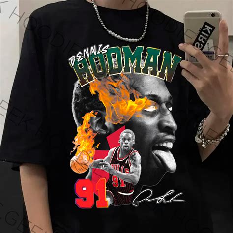 Camiseta Basica Algodao Dennis Rodman 91 Basquete Graphic Tee Unissex ...