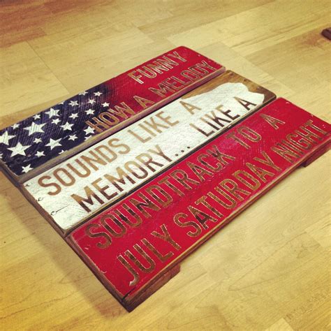 Eric Church Springsteen Lyrics Wooden Plank Wall Sign with American ...