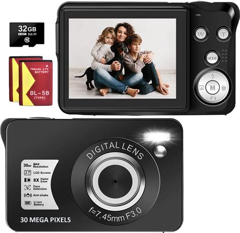 Buy Digital Camera, 30MP 1080P Portable Point and Shoot Camera with SD ...