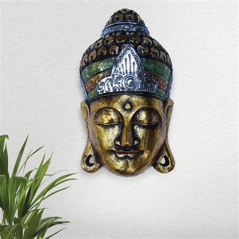 Buy Corsica Magnolia Wooden Buddha Mask Wall Accent from Home Centre at ...