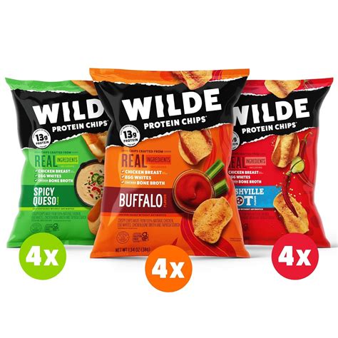 Amazon.com: WILDE Spicy Protein Chips Variety Pack, Buffalo, Spicy ...