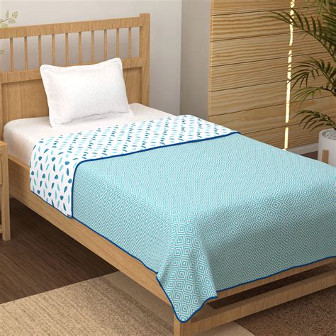 Buy Blue Reversible Cotton Single Dohar Online at Best Price - Story ...