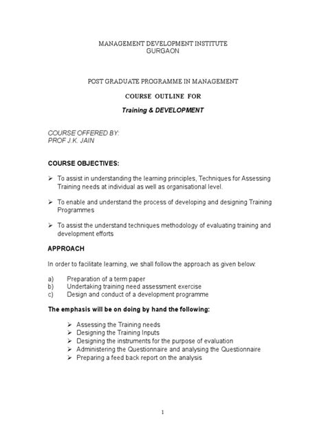 Image result for Management Development Course Outline
