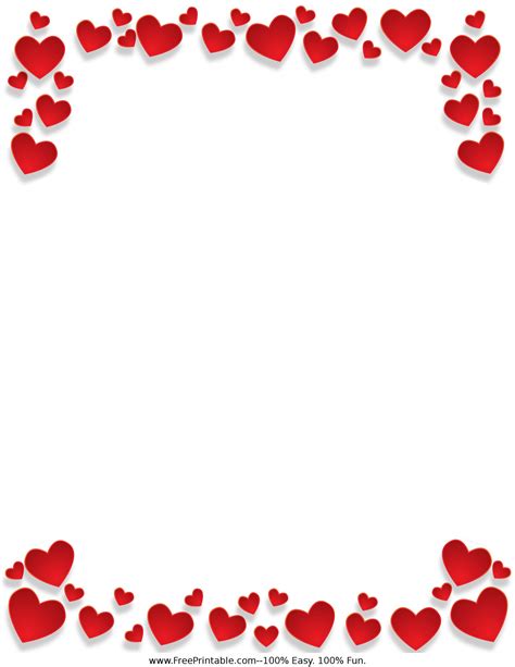 Customize Your Free Printable Hearts Border Letterhead Free Printable ...