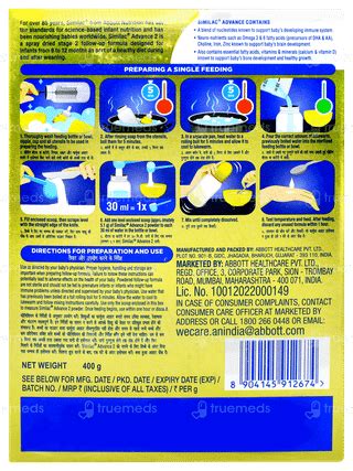 Similac Advance Stage 2 Refill 400 Gm - Uses, Side Effects, Dosage ...