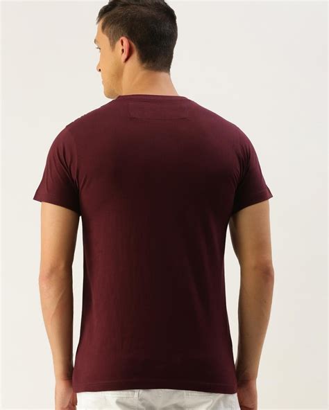 Buy Men's Maroon Bring back to 90s Typography Slim Fit T-shirt Online ...