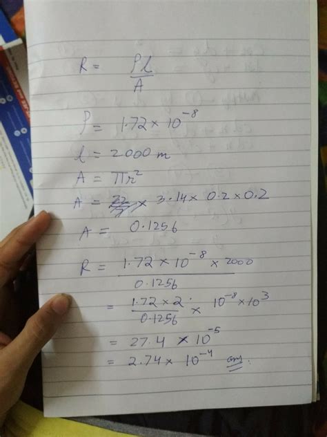 calculate the resistance of 2 km long copper wire of radius 2 mm ...