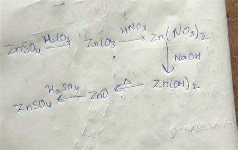 Give equations for the following conversions A to E -A) ZnSO4 → ZnCO3 B ...