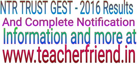 NTR TRUST GEST-2016 Results. - Website for Andhra Pradesh & Telangana ...