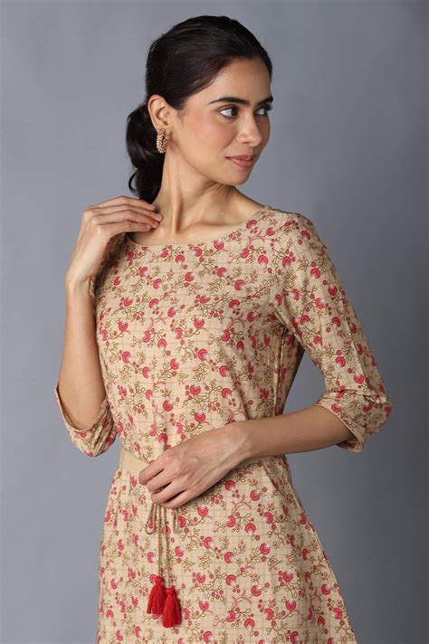 Buy Aure Collection By Aurelia Brown Floral Print kurta And Palazzo ...