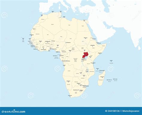 Uganda Location In Africa Map