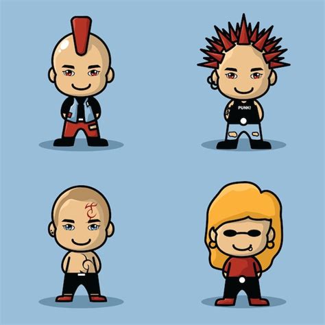 Punk baby character illustration | Premium Vector