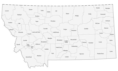 Printable Montana County Map - Printable Word Searches