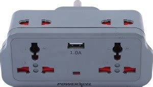 POWERXCEL 4 Port Multi Function Adaptor with USB USB Adapter ...