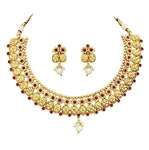 Buy Sanara Traditional Ethnic Gold Plated Multicolor South Indian Ruby ...