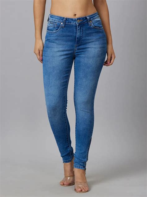 Being Human Woman Mid Rise Super Skinny Fit Denim-Light Blue