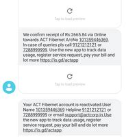 ACT Fibernet — i paid my 6 month's bill in advance of rupees 2665 on 30 ...