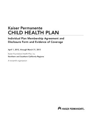 Fillable Online info kaiserpermanente Kaiser Permanente Child Health ...