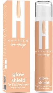 HAPPIER Sunscreen - SPF 50 PA++++ Sun-days Glow Shield Tinted Sunscreen ...
