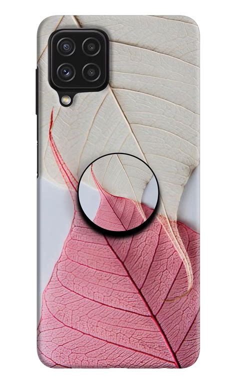 Buy White Pink Leaf Samsung A22 4G Pop Case at just Rs.169 – Casekaro