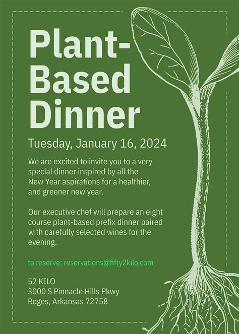 Plant-Based Dinner, 3000 S Pinnacle Hills Pkwy, Rogers, 16 January 2024 ...