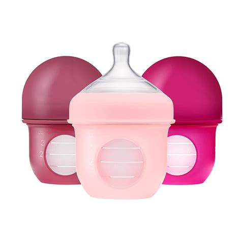 Boon Nursh Reusable Silicone Baby Bottle with Collapsible Silicone ...