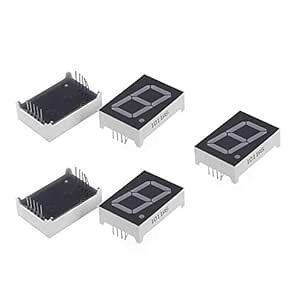 Generic 5 Pcs Common Cathode 10 Pin 1 Bit 7 Segment 1" Red LED Display ...