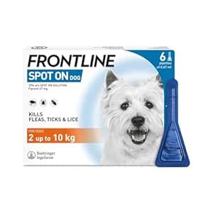 Frontline Spot On Solution for Dogs, 2-10Kg, 6 Pipettes of 0.67Ml ...