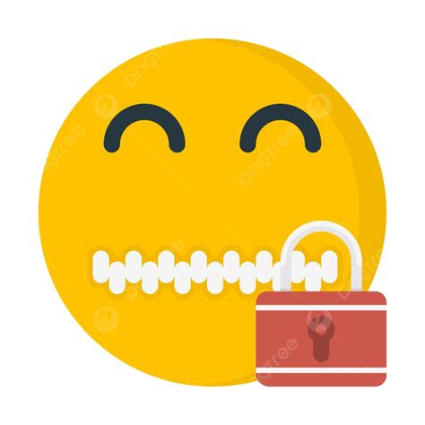 Zipper Mouth Vector Hd PNG Images, Zipper Mouth Emoji Secret Pad, Zip ...