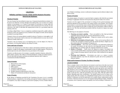 Notes on Principles Of Taxation Law BBA LLB Seventh Semester - Prepared ...