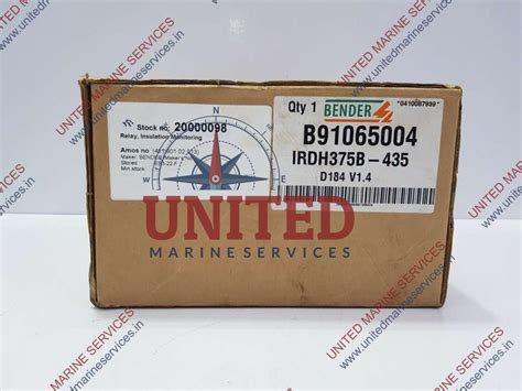 BENDER A-ISOMETER INSULATION MONITORING DEVICE IRDH375B | United Marine ...