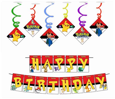 Buy Partyzon Pokemon Theme Props Banner Swirls For Pokemon Theme ...