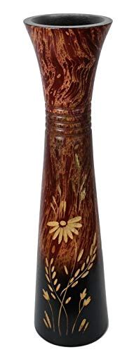 Buy Jaalo Mango Wood Flower Vases | for Home Décor | Wooden Flower Pot ...