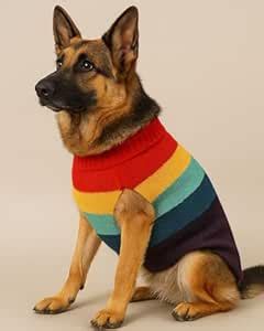 Lana Paws Rainbow Dog Winter Sweater for Large/Big Built Golden ...