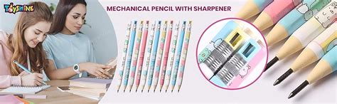 Toyshine 12Pc Cartoon Print Mechanical Pencils 2.0mm with inbuilt ...