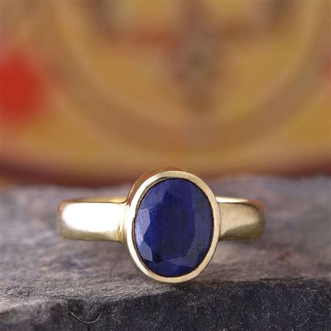 Blue Sapphire (Neelam) 3.25 Ratti Ashtadhatu Rashi Ratna Ring with ori ...