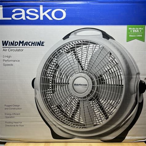 Lasko 3300 20" Deluxe Wind Machine Air Circulatory Portable Floor Fan ...