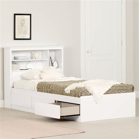 South Shore Gramercy Twin Storage Bed And Bookcase Headboard Set ...