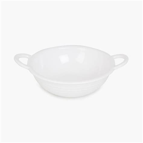 Buy Silvano India White Dotted Textured Melamine Serving Kadai ...