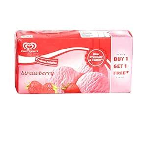 Kwality Wall's Ice Cream - Strawberry, 2x700ml (Promo Pack of 2) Carton ...