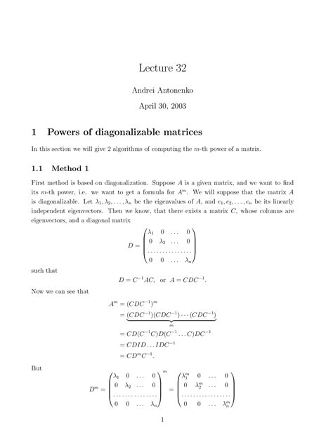 Image result for Diagonalizable Matrix Exponentiation