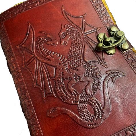 Buy AzureGreen DOUBLE DRAGON Blank Page BOOK Handcrafted Leather ...