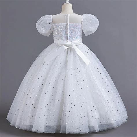 Kids Girls' Flower Girl Dress Party Dress Solid Color Flower Short ...